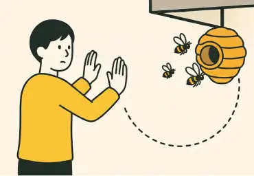 近づかず、刺激しない