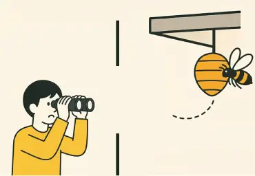 巣の位置・状況を「遠くから」確認